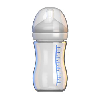 Baby bottle empty closed 3D rendering illustration isolated on white background