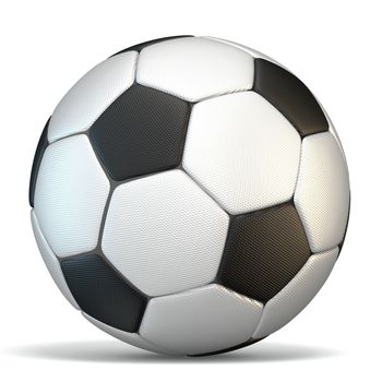 Football, soccer ball 3D rendering illustration isolated on white background