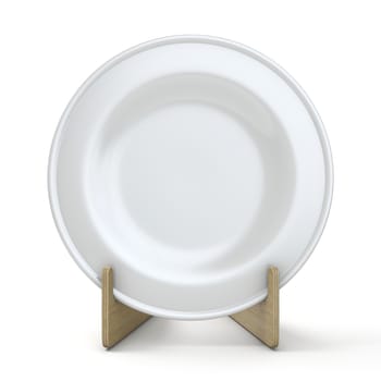 Plate mock up holder 3D rendering illustration isolated on white background