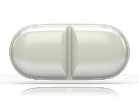 Medical pill 3D rendering illustration isolated on white background