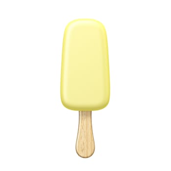 Yellow popsicle 3D rendering illustration isolated on white background