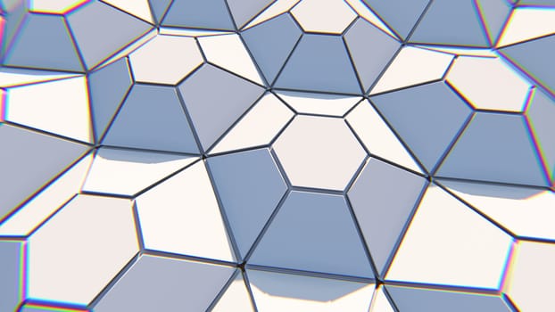 White geometric hexagonal abstract background. 3D illustration