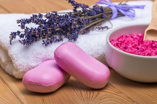 soothing lavender spa treatments objects close up