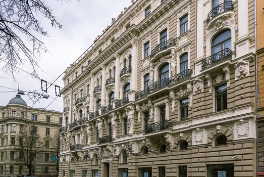 magnificent art Nouveau style house in the Centre of Riga, Latvia