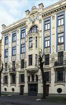 magnificent art Nouveau style house in the Centre of Riga, Latvia (Alberta Street 8) 