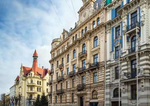 magnificent art Nouveau style house in the Centre of Riga, Latvia (Alberta street 13)