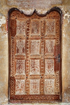 Old Door in Monastery of Strehaia, Romania
