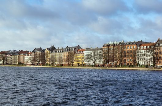 the House on the embankment of Peblinge lake in Copenhagen, Denmark