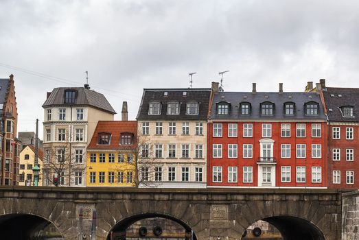 Embankment in Copenhagen city center and bridge, Denmark