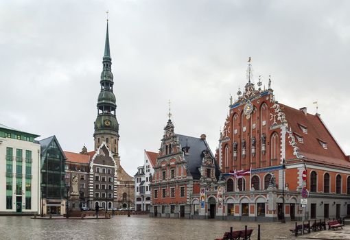 Town Hall Square in Riga old town, Latvia