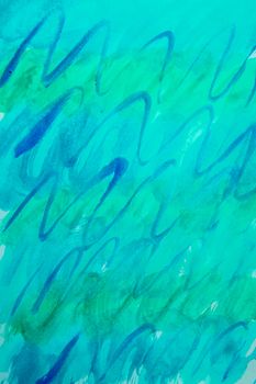 Vertical watercolor raster marine background gradient blue, turquoise, green with streaked smooth lines for cover layout and design.