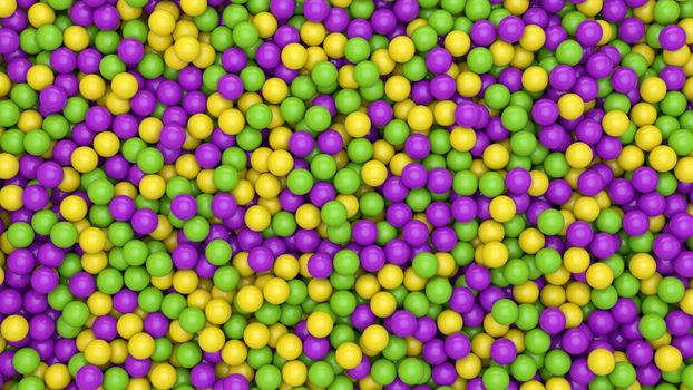 3d render of Abstract colorful spheres balls background. Primitive shapes, minimalistic design, party decoration.