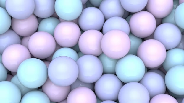 3d render of Abstract colorful spheres balls background. Primitive shapes, minimalistic design, party decoration.