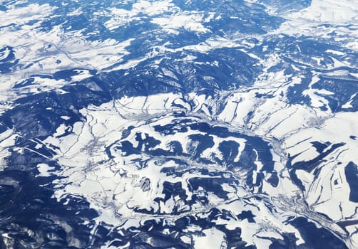 Mountain in Middle East, view from airplane