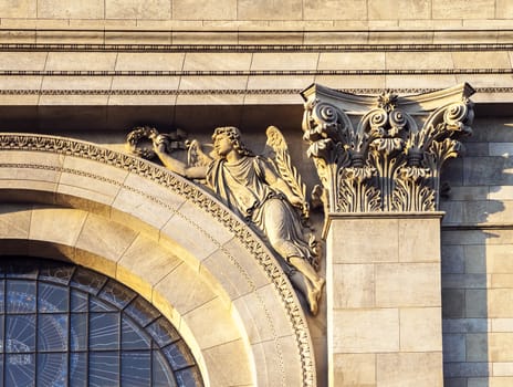 Facade detail of St. Stephen's Basilica in Budapest, Hungary