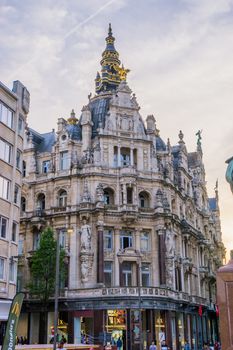 Armani exchange store, historical shopping center in antwerp city, Antwerpen, Belgium, April 23, 2019