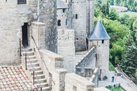 Ramparts of the Medieval City of Carcassonne in the Aude in France
