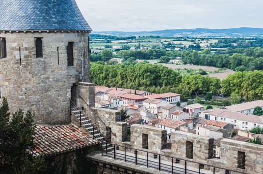 Ramparts of the Medieval City of Carcassonne in the Aude in France