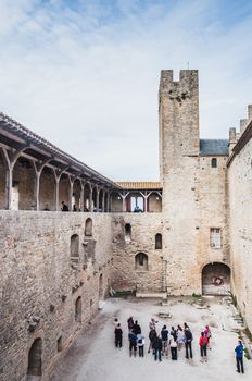 Ramparts of the Medieval City of Carcassonne in the Aude in France