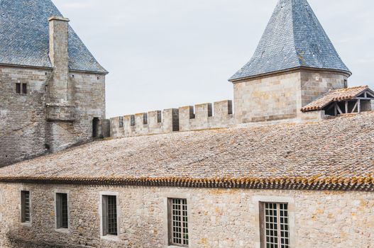Ramparts of the Medieval City of Carcassonne in the Aude in France