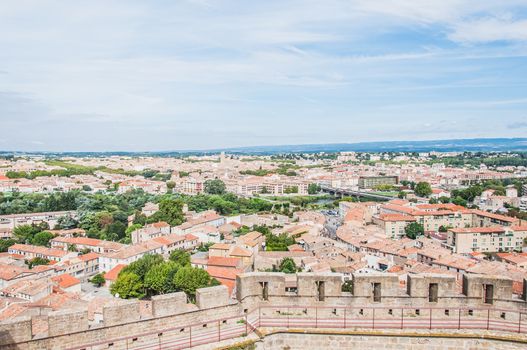 Ramparts of the Medieval City of Carcassonne in the Aude in France