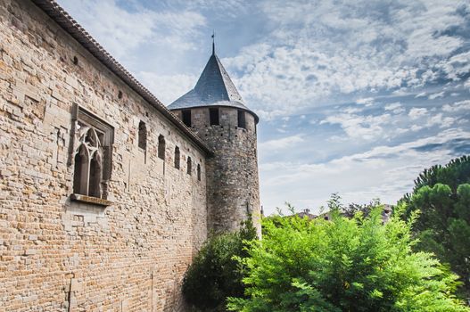 Ramparts of the Medieval City of Carcassonne in the Aude in France