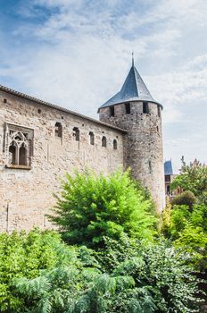 Ramparts of the Medieval City of Carcassonne in the Aude in France