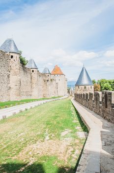 Ramparts of the Medieval City of Carcassonne in the Aude in France