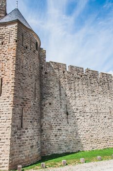 Ramparts of the Medieval City of Carcassonne in the Aude in France