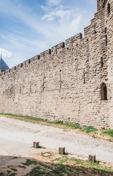 Ramparts of the Medieval City of Carcassonne in the Aude in France