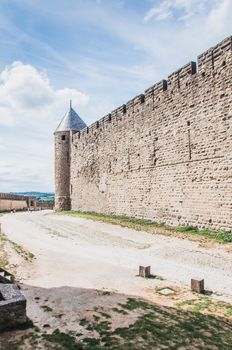 Ramparts of the Medieval City of Carcassonne in the Aude in France