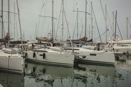 Luxury boats moored in the Port of San Vincenzo in Italy #3