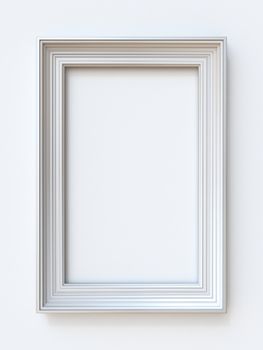 White picture frame rectangular 3D rendering illustration isolated on white background