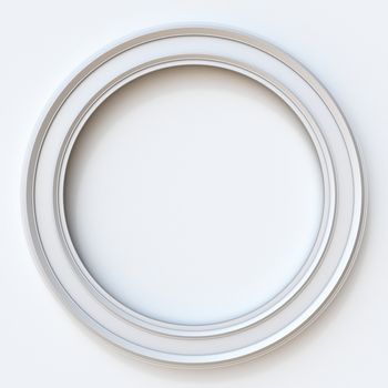 White picture frame circular 3D rendering illustration isolated on white background