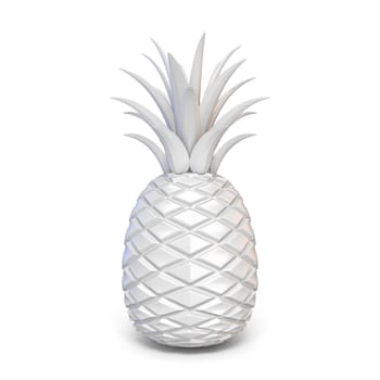 White abstract pineapple 3D rendering illustration isolated on white background