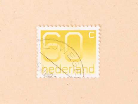 THE NETHERLANDS 1980: A stamp printed in the Netherlands shows it's value, circa 1980