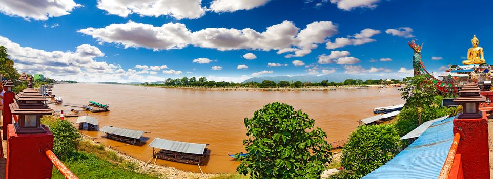 Mekong river scenery landscape.Asian trip adventures