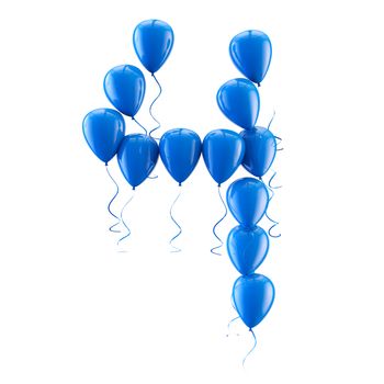 3D rendering.Funny balloons letter for  birthday party and celebrations