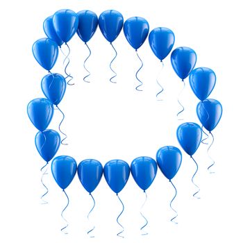 3D rendering.Funny balloons letter for  birthday party and celebrations