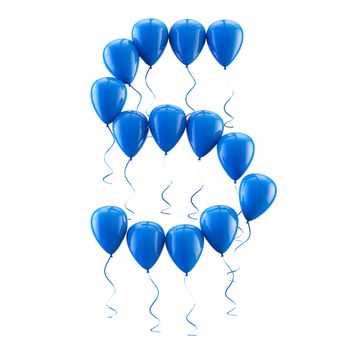 3D rendering.Funny balloons letter for  birthday party and celebrations