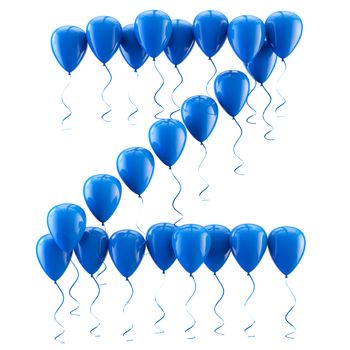 3D rendering.Funny balloons letter for  birthday party and celebrations