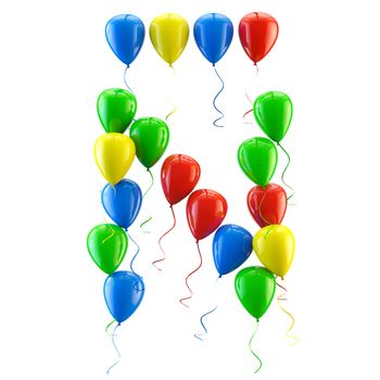 3D rendering.Funny balloons letter for  birthday party and celebrations