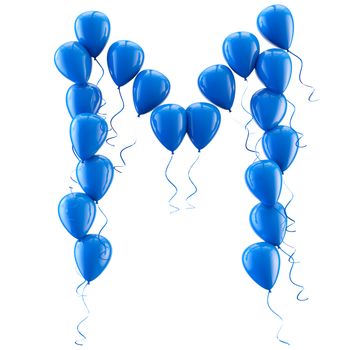 3D rendering.Funny balloons letter for  birthday party and celebrations