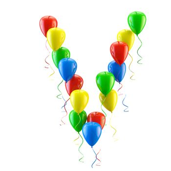 3D rendering.Funny balloons letter for  birthday party and celebrations