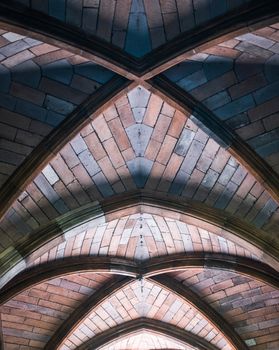 Architecture Detail Of Archways Underneath An Ancient University Or Church In Europe