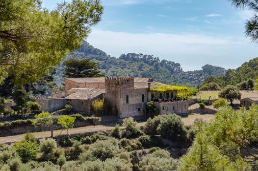 View of a mallorca architecture farm in the countryside in Palma de Mallorca Spain