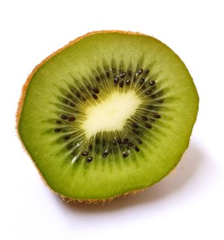 Kiwi green slice fruit isolated on white background