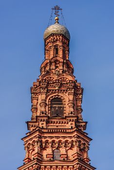 Bell Tower of Bogoyavlensky Cathedral - Epiphany Cathedral - in Kazan City.