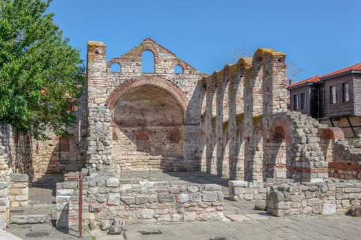 Nesebar, Bulgaria - May 29, 2019: Nesebar (Often Transcribed As Nessebar) Is An Ancient City And One Of The Major Seaside Resorts On The Bulgarian Black Sea Coast, Located In Burgas Province.