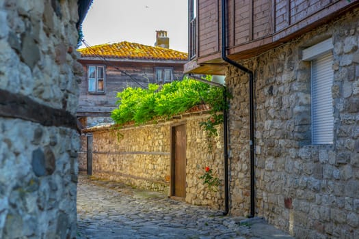 Nesebar, Bulgaria - May 29, 2019: Nesebar (Often Transcribed As Nessebar) Is An Ancient City And One Of The Major Seaside Resorts On The Bulgarian Black Sea Coast, Located In Burgas Province.